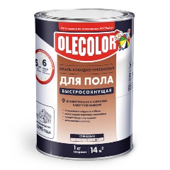 Изображение товара Эмаль для пола быстросохнущая Olecolor, алкидно-уретановая, глянцевая, 0,8 кг, золотистая