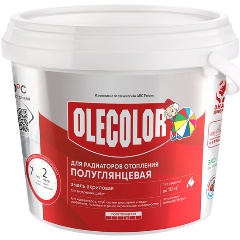 Изображение товара Эмаль для радиаторов Olecolor, акриловая, полуглянцевая, 1 кг, белая