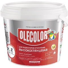 Изображение товара Эмаль для радиаторов Olecolor, акриловая, высокоглянцевая, 1 кг, белая