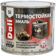 Изображение товара Эмаль термостойкая Dali, матовая, черная, 0,4 л