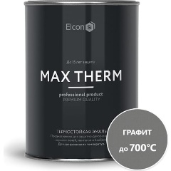 Изображение товара Эмаль термостойкая Elcon Max Therm, до +700 °С, 0,8 кг, графит