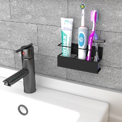 Изображение товара Держатель EMBODIMENT для хранения зубных щеток и аксессуаров для ванны, монтаж без сверления, черный