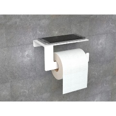 Изображение товара Держатель для туалетной бумаги EMBODIMENT EMB-TP-W, с полкой хранения, белый