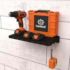 Изображение товара Металлическая полка EMBODIMENT 400x220 мм для хранения тяжелых грузов, настенная, черная