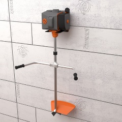 Изображение товара Сверхпрочный держатель для хранения садового триммера EMBODIMENT настенный, с кромкой для защиты инструмента, черный