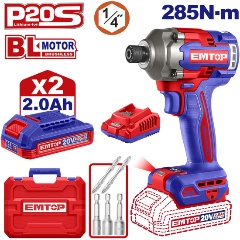 Изображение товара EMTOP Гайковерт ударный аккумуляторный, ECIRL2028