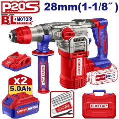 Изображение товара EMTOP Перфоратор бесщеточный аккумуляторный, ELRH202081