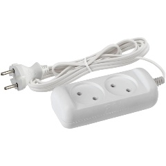 Изображение товара Удлинитель электрический ЭРА без заземления 2 розетки 5м ШВВП 2x0,75 6А