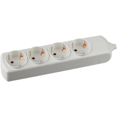 Изображение товара Колодка ЭРА K-4e с заземлением 4 розетки 16А (C0045323)