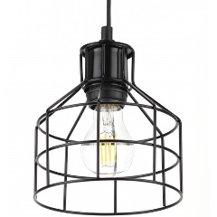 Изображение товара Подвесной светильник ЭРА Loft PL9 BK в стиле лофт для прихожей черный металл