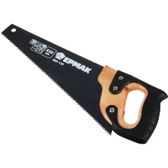 Изображение товара Ножовка по дереву ЕРМАК 350мм с деревянной обрезиненной ручкой, универсальный зуб, 4 мм