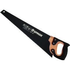 Изображение товара Ножовка по дереву ЕРМАК 500мм с деревянной обрезиненной ручкой, универсальный зуб, 4 мм