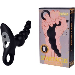 Изображение товара Анальный вибромассажер-ёлочка EROKAY черный силиконовый с колечком