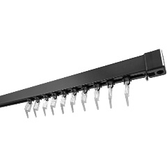 Изображение товара Алюминиевый однорядный усиленный карниз Эскар "Katal-3", составной, 2,0 м, черный матовый