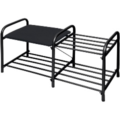 Изображение товара Этажерка для обуви Nika Люкс ЭТЛ1-1/Ч с мягким сиденьем и усиленным каркасом