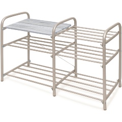 Изображение товара Этажерка для обуви NIKA дуб винтаж белый 3 яруса, металлическая