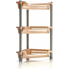 Изображение товара Этажерка угловая ПОЛИМЕРБЫТ 3-х секционная, бежевая (4308700)