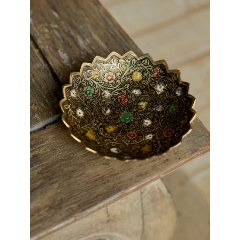 Изображение товара Конфетница ETHNIC CHIC латунь тёмная, цветная эмаль, 13 см (BE-8004827)