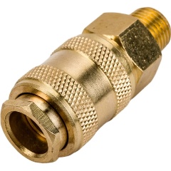 Изображение товара Быстроразъем пневматический ЭВРИКА ER-BSE1-2SM:с клапаном с наружной резьбой 1/4" (латунь)