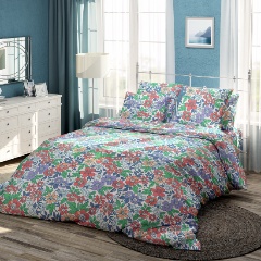 Изображение товара Евро комплект постельного белья Самойловский Текстиль Бязь Полевые цветы с наволочками 70х70
