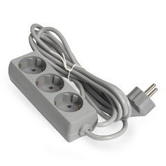 Изображение товара Удлинитель ExeGate ECE-3-5G (3 евророзетки, 5м, серый)