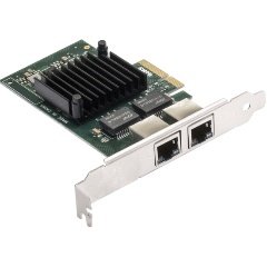 Изображение товара Сетевой адаптер ExeGate EXE-I350-T2V2 с двумя портами Ethernet 10/100/1000 Мбит/с PCIe