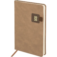 Изображение товара Ежедневник BRAUBERG Accent 2026 А5 под кожу 138х213 мм бежевый
