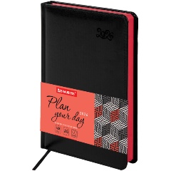 Изображение товара Ежедневник датированный 2026, А5, 138x213 мм, BRAUBERG "Rainbow", под кожу, черный, 117079