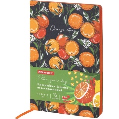 Изображение товара Ежедневник недатированный А5 (138х213 мм), BRAUBERG VISTA, под кожу, гибкий, 136 л., "Orange story", 112018