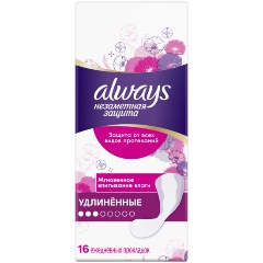 Изображение товара Ежедневные ароматизированные прокладки ALWAYS Незаметная Защита, удлиненные, 16 шт