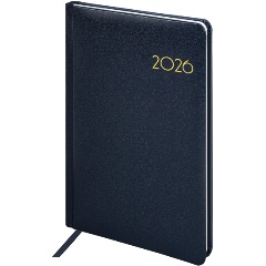Изображение товара Еженедельник датированный 2026, А5, 145х215 мм, BRAUBERG "Select", балакрон, темно-синий, 117181