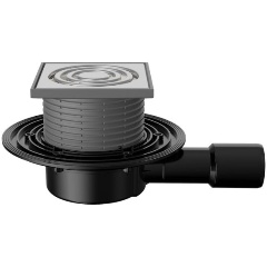 Изображение товара Трап Fachmann 122 x 122 мм T 090.0 SNsP, выпуск 40/50, с гидрозатвором, с решеткой