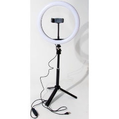 Изображение товара Кольцевая лампа (10") FANCIER LED-10K с держателем смартфона, на штативе