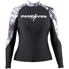 Изображение товара Гидрофутболка с длинным рукавом FanDiver, Marble Black, женская, размер L