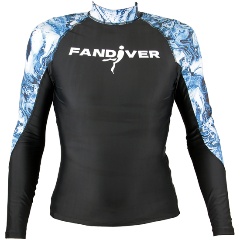 Изображение товара Гидрофутболка с длинным рукавом FanDiver, Marble Blue, мужская, размер XXL