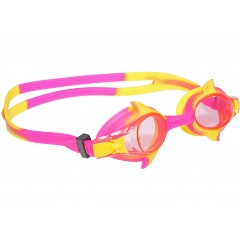 Изображение товара Очки для плавания детские FanSwim K58, прозрачные линзы, розово-желтые рамка и силикон