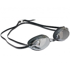 Изображение товара Очки для плавания FanSwim S12, зеркальные линзы, черная рамка, черный силикон