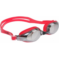 Изображение товара Очки для плавания FanSwim S72M, зеркальные линзы, красная рамка, красный силикон