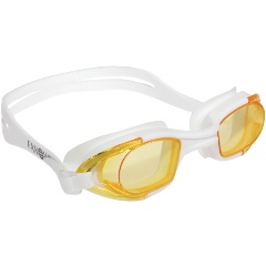 Изображение товара Очки для плавания FanSwim T24, янтарные линзы, белая рамка, белый силикон
