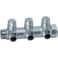 Изображение товара Коллектор FAR запорный 3/4" (ВР-НР) с 3 отв. 1/2" НР(EU), (аналог FK 3879 341203)