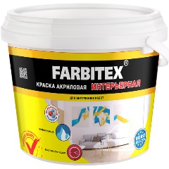 Изображение товара Краска интерьерная Farbitex, акриловая, матовая, 3 кг/1,82 л, белая