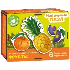 Изображение товара Фигурный деревянный пазл НЕСКУЧНЫЕ ИГРЫ 8561 Мой первый пазл. Фрукты
