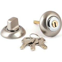 Изображение товара Фиксатор с замком Megapolis WC-K-0803-NIS для межкомнатных дверей никель матовый