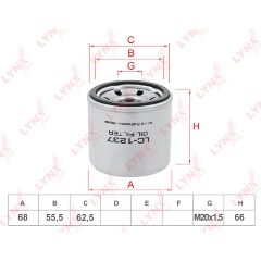 Изображение товара Фильтр масляный LYNXauto LC-1237