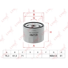 Изображение товара Фильтр масляный LYNXauto LC-1401