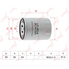 Изображение товара Фильтр масляный LYNXauto LC-414