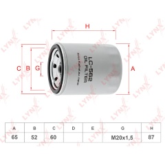 Изображение товара Фильтр масляный LYNXauto LC-562