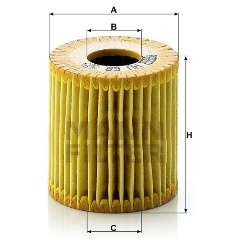 Изображение товара Фильтр масляный MANN-FILTER HU 68 X (A=52 B=22 C=22 H=55)