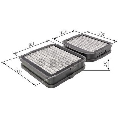 Изображение товара Фильтр салонный угольный BOSCH для MERCEDES E (W220,W210), 1987432533