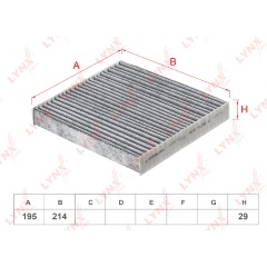 Изображение товара Автомобильный угольный салонный фильтр LYNXauto LAC-141C для различных моделей авто